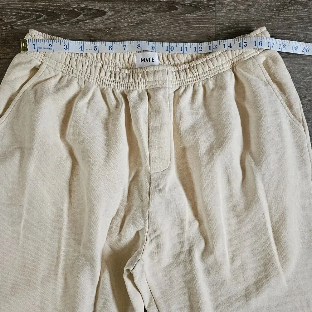 NWT MATE the Label Mens Organic Fleece Straight leg Sweatpants Size XXL Bone